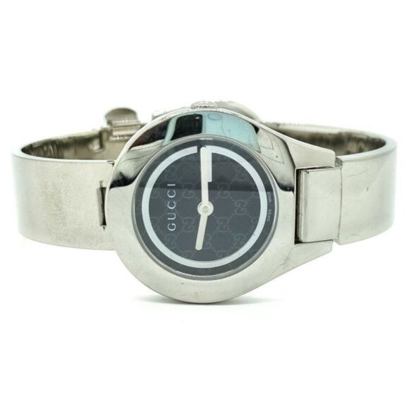 Gucci Watch 6700L Black X Silver Bangle Watch - Picture 3 of 9